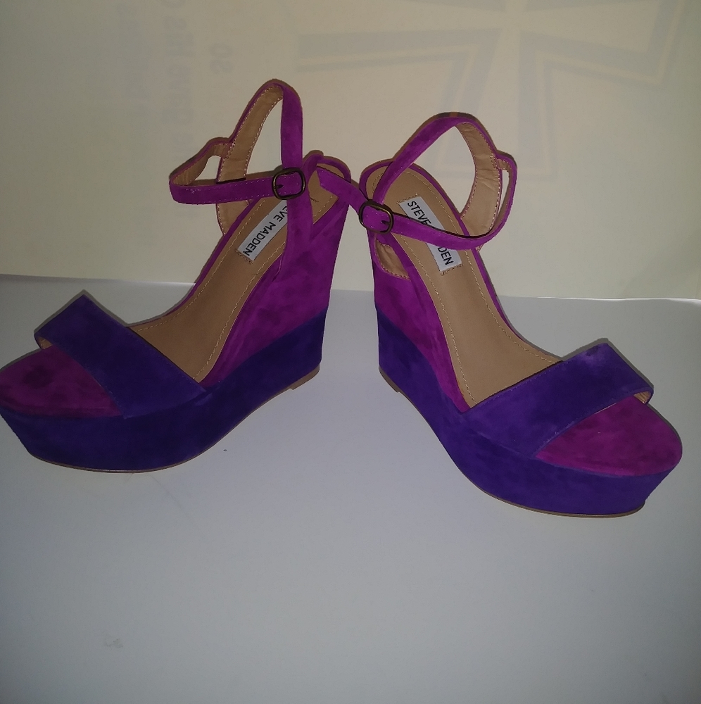 Steve Madden Purple and fuchsia wedge heels👡👡 - Picture 2 of 7